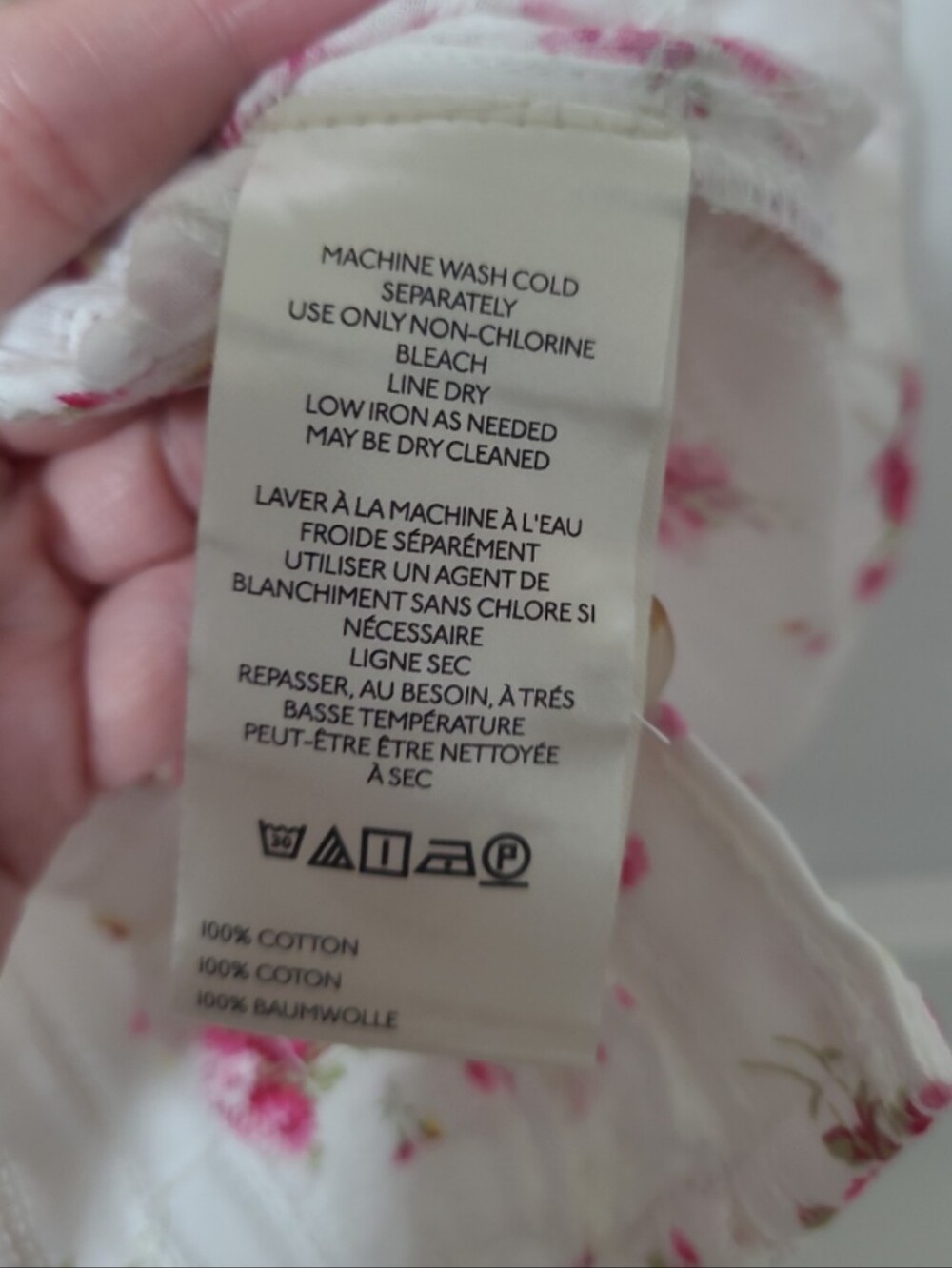 Anthropologie Pilcro White & pink Floral Button Front Top Blouse Medium - Picture 7 of 7